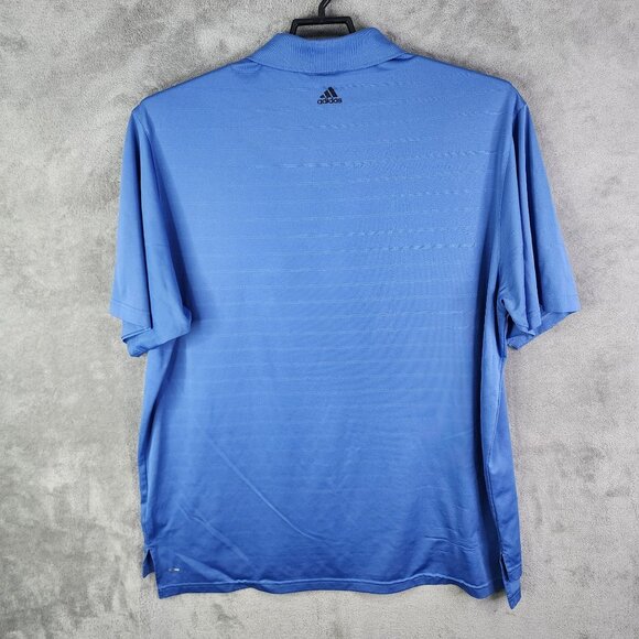 Mens Blue Adidas Polo Shirt 100% Polyester Short Sleeve Climalite Size XL - Picture 9 of 13